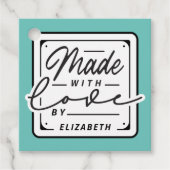 Modern gemaakt met Love Square Label Labels (Voorkant)