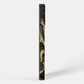 Modern gemarmerd Initiaal monogram iPhone Hoesje (Rechterkant)