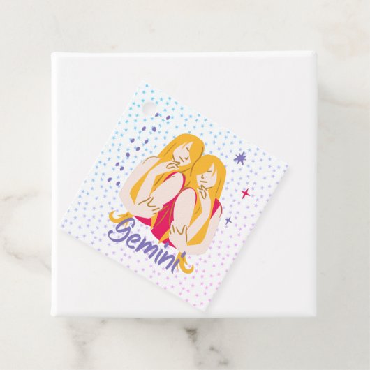 Modern Gemini Twins Zodiac Bedankjes Labels (In situ)