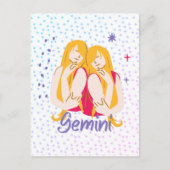 Modern Gemini Twins Zodiac Briefkaart (Voorkant)
