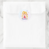 Modern Gemini Twins Zodiac Ronde Sticker (Tas)