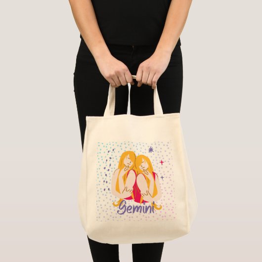 Modern Gemini Twins Zodiac Tote Bag (Voorkant (product))