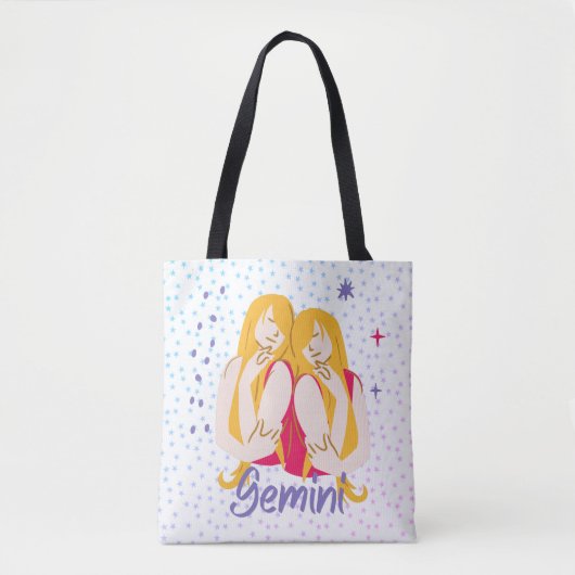 Modern Gemini Twins Zodiac Tote Bag (Voorkant)