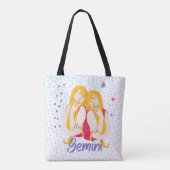 Modern Gemini Twins Zodiac Tote Bag (Achterkant)