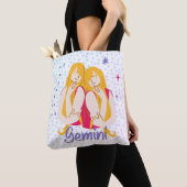 Modern Gemini Twins Zodiac Tote Bag (Dichtbij)