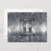 Modern Gemini Zodiac Sign Grunge Distress Style Briefkaart (Voorkant / Achterkant)