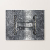 Modern Gemini Zodiac Sign Grunge Distress Style Legpuzzel (Horizontaal)