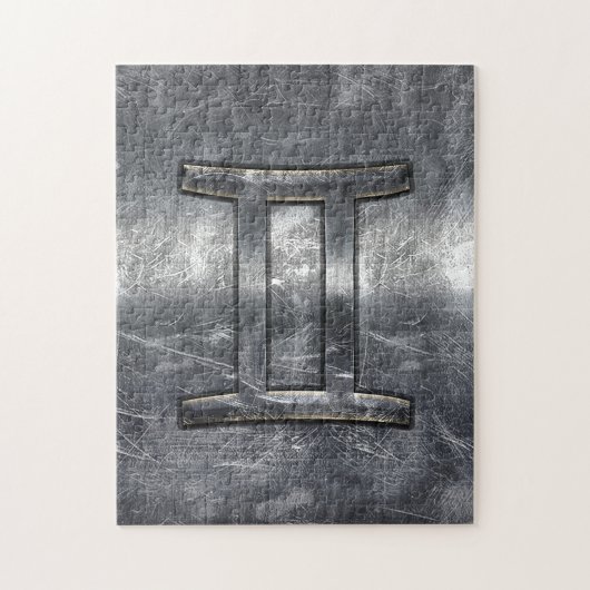 Modern Gemini Zodiac Sign Grunge Distress Style Legpuzzel (Verticaal)