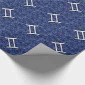 Modern Gemini Zodiac Sign Navy Blue Digital Camo Cadeaupapier (Hoek)