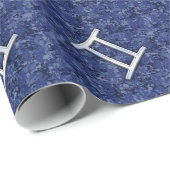 Modern Gemini Zodiac Sign Navy Blue Digital Camo Cadeaupapier (Rol Hoek)