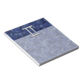 Modern Gemini Zodiac Sign Navy Blue Digital Camo Notitieblok (Schuin)