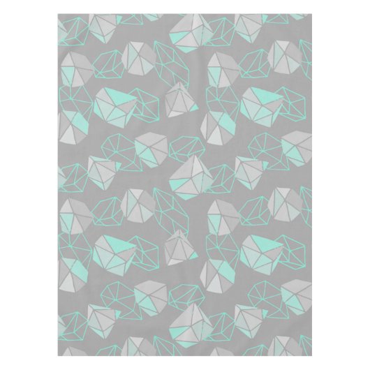 Modern Gems Patroon Grijs & Aqua Tafelkleed (Voorkant)