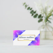 Modern Gemstone Pink Agate Gold Foil Visitekaartje (Staand voorkant)