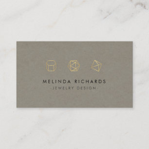 Modern Gemstone Trio Logo Jewelry Design Khaki Visitekaartje