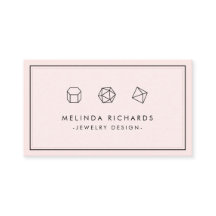 Modern Gemstone Trio Logo Jewelry Designer Pink