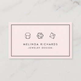 Modern Gemstone Trio Logo Jewelry Designer Pink Visitekaartje