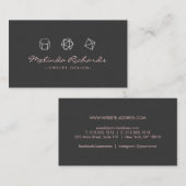 Modern Gemstone Trio Logo Roze/Donkergrijs Visitekaartje (Voorkant / Achterkant)