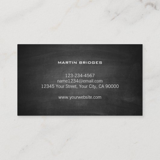 Modern General Construction Chalk Visitekaartje (Achterkant)