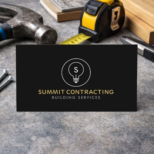 Modern General Contractor Logo Black Visitekaartje