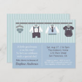 Modern Gentleman Baby Boy Shower-uitvindingen Kaart (Voorkant / Achterkant)