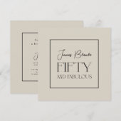 Modern Gentlemen's vijftigs en Fabulous Birthday P Kaart (Voorkant / Achterkant)