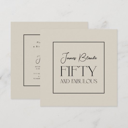 Modern Gentlemen's vijftigs en Fabulous Birthday P Kaart (Voorkant / Achterkant)