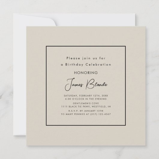 Modern Gentlemen's vijftigs en Fabulous Birthday P Kaart (Achterkant)