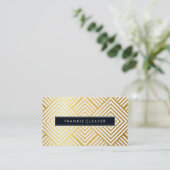 MODERN GEO DIAMOND PATTERN trendy eenvoudige goude Visitekaartje (Staand voorkant)