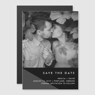 Modern Geo | Foto Sla de datum op Magnetische Uitnodiging