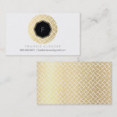 MODERN GEO HEXAGON monogram spot gouden patroon Visitekaartje (Voorkant / Achterkant)