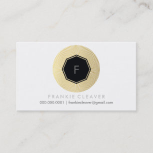 MODERN GEO OCTAGON monogram vet spot gouden folie Visitekaartje