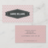 MODERN GEO PATTERN smart badge logo baby roze grij Visitekaartje (Voorkant / Achterkant)