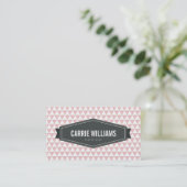 MODERN GEO PATTERN smart badge logo baby roze grij Visitekaartje (Staand voorkant)