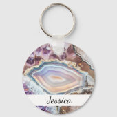 Modern Geode Crystal | Crystal Keychain (Voorkant)