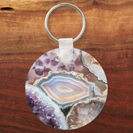 Modern Geode Crystal | Crystal Keychain (Achterkant)