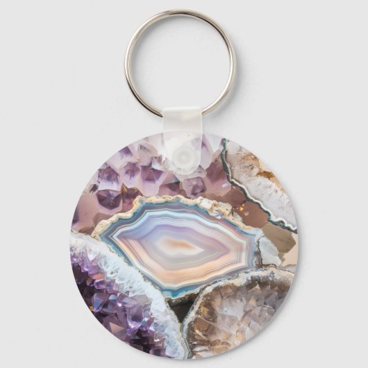 Modern Geode Crystal | Crystal Keychain (Achterkant)