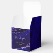 Modern Geode Deep Blue Agate Calligraphy Wedding Bedankdoosjes (Geopend)