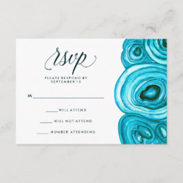 Modern Geode Wedding | Blauwe RSVP Kaartje