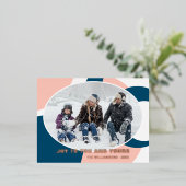 Modern Geometric Abstract Art Pattern Roos Gold Folie Feestdagen Briefkaart (Staand Voorkant)