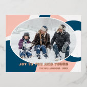 Modern Geometric Abstract Art Pattern Roos Gold Folie Feestdagen Briefkaart (Voorkant)