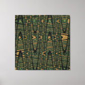 Modern Geometric Abstract Blue Green Peacock Canvas Afdruk (Voorkant)