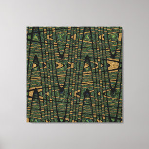 Modern Geometric Abstract Blue Green Peacock Canvas Afdruk