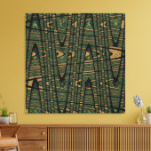 Modern Geometric Abstract Blue Green Peacock Canvas Afdruk (Insitu (Woonkamer))