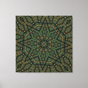 Modern Geometric Abstract Blue Green Peacock Canvas Afdruk