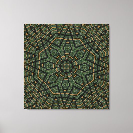 Modern Geometric Abstract Blue Green Peacock Canvas Afdruk (Voorkant)