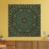 Modern Geometric Abstract Blue Green Peacock Canvas Afdruk (Insitu (Woonkamer))