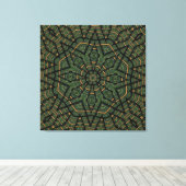 Modern Geometric Abstract Blue Green Peacock Canvas Afdruk (Insitu (Houten vloer))