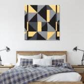 Modern Geometric Abstract Canvas | Luxury Black,  Afdruk (Insitu (Slaapkamer))