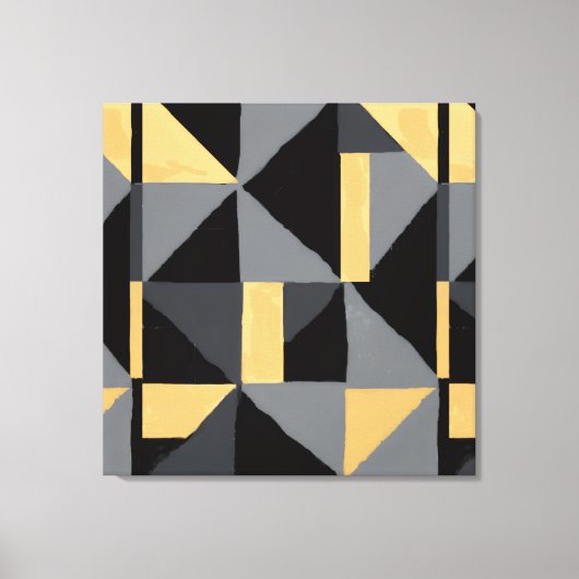 Modern Geometric Abstract Canvas | Luxury Black,  Afdruk (Voorkant)