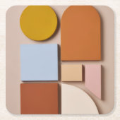 Modern Geometric Abstract Coaster Warm Tones Kartonnen Onderzetters (Voorkant)